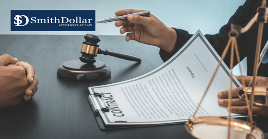 lawyer working with business contract dispute